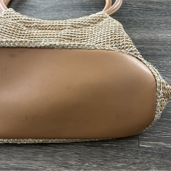 Cherokee Ribbon Wildflower Floral Embroidered Straw Rattan Purse Shoulder Bag - Picture 5 of 7